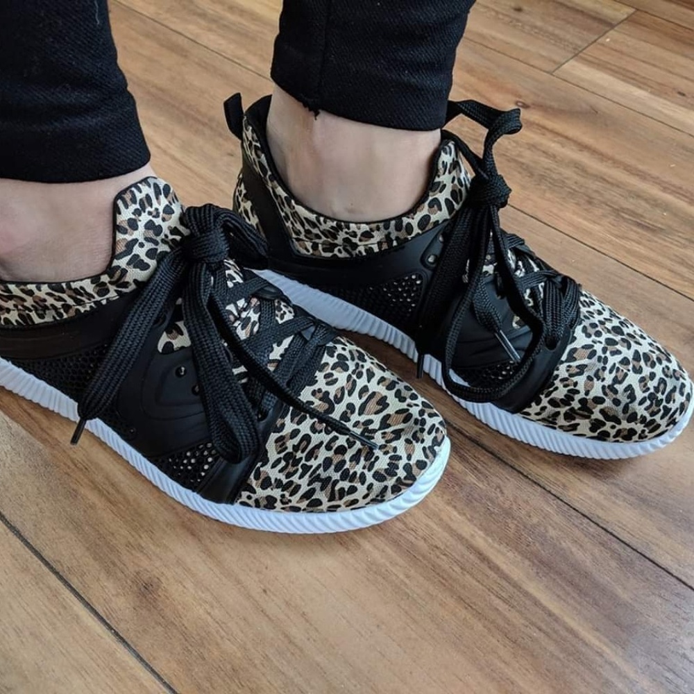 NIB Qupid Brand Leopard Tennis Shoes